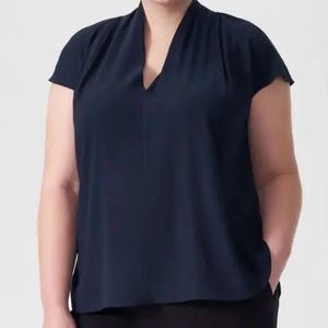 Universal Standard Cambria Luxe Twill Top Size 2XL (30-32) Navy